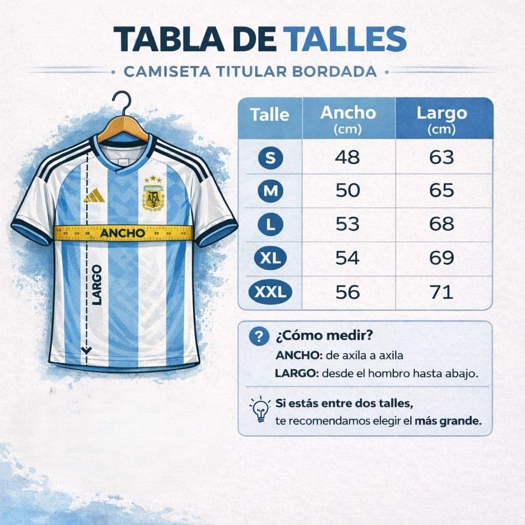 Camiseta Titular Bordada c/Messi s/Messi